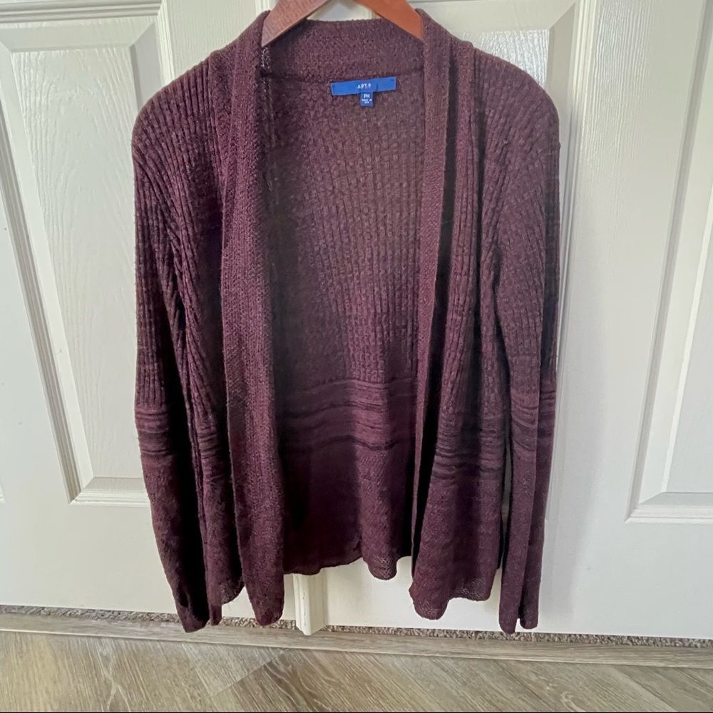 Apt.9 burgundy open cardigan